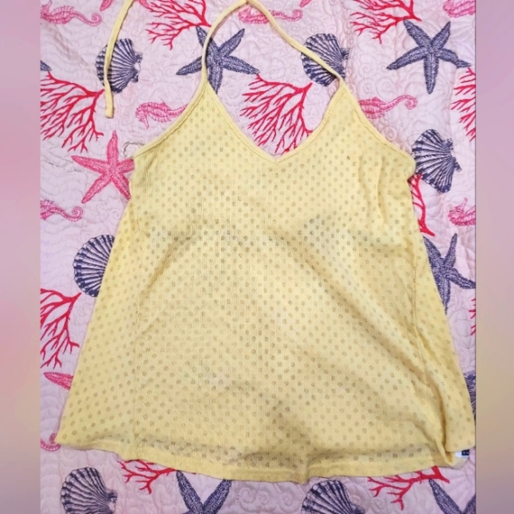 Roxy Yellow Polka Dot Tank Top (L)